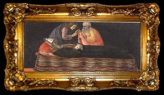framed  Sandro Botticelli Extracting the heart of St Ignatius Bishop., ta009-2